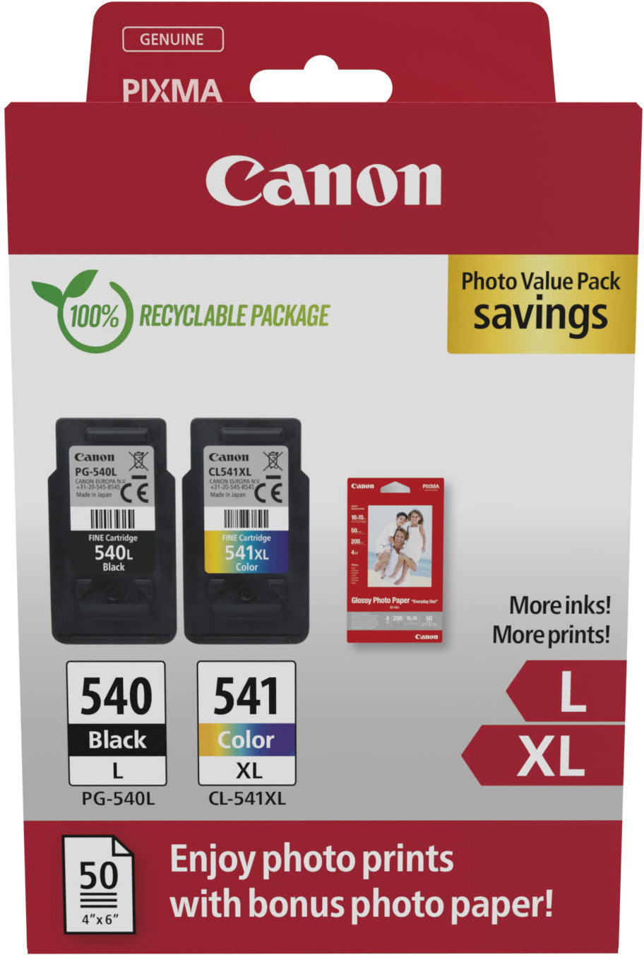 PG540L/CL541XL CANON Photo Value Pack L/XL CMYBK