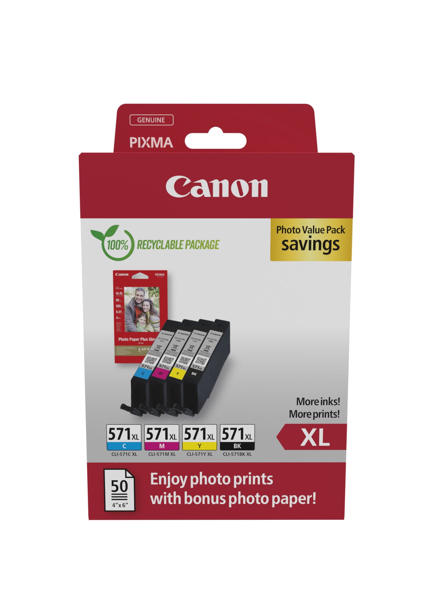 CLI-571XLVAL CANON Value Pack XL BKCMY
