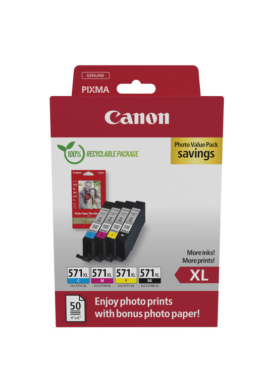 CLI-571XLVAL CANON Value Pack XL BKCMY