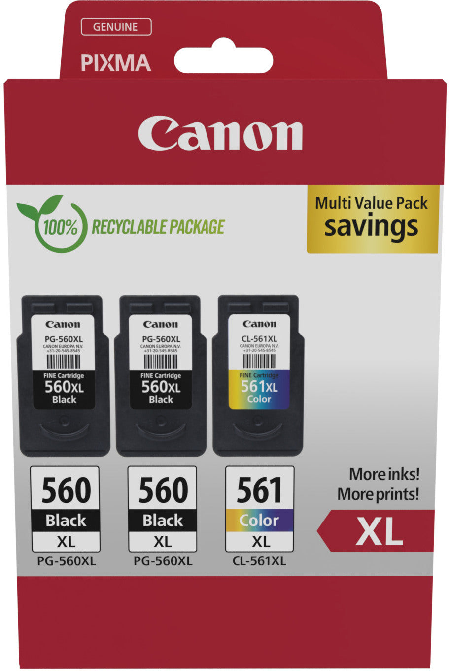 Multipack XL BKCMY PGCL560/1 Pixma TS5350 2xBKXL & 1xCMYXL