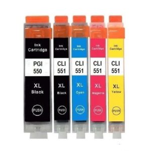 CLI-551XLPGI-550XL(5) Multipack CMYPBKBK kompatibel zu Canon